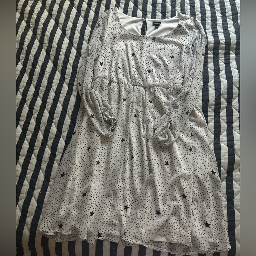 Torrid dress white with black stars